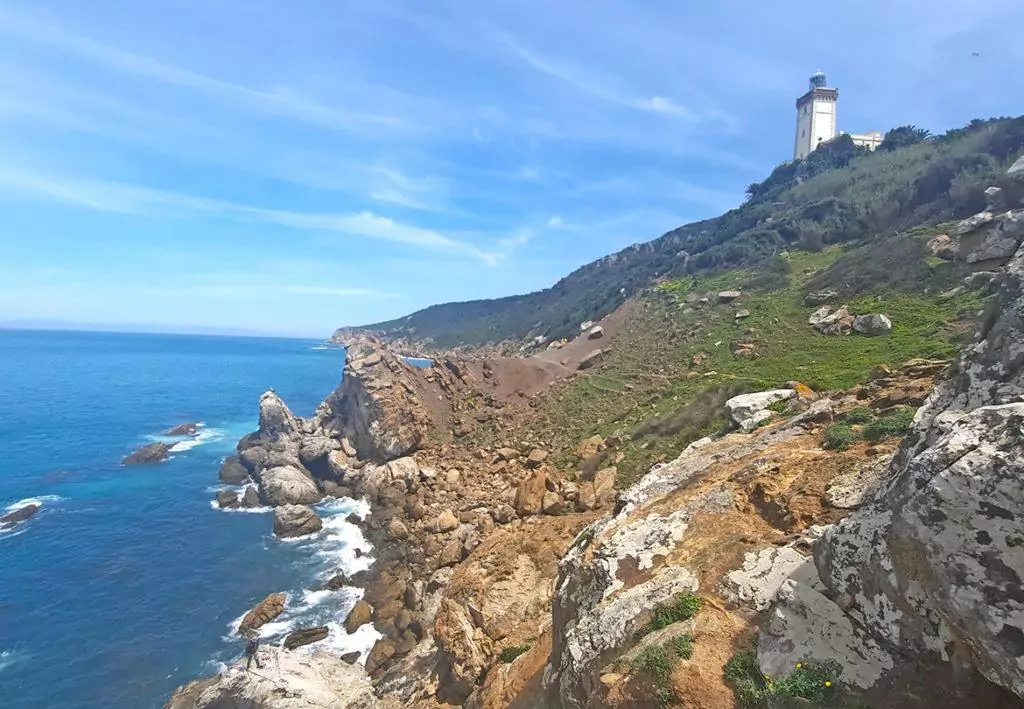Cape Spartel Tangier rocky coastline and ocean panorama